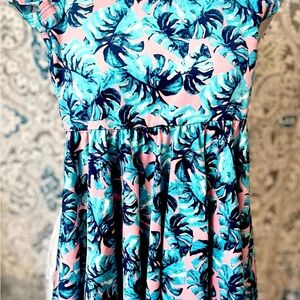 Dot Dot Smile Tropical Blue and Pink Blouse